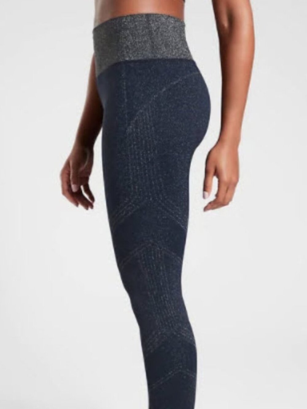 Athleta Twilight Tight Leggings Navy Glitter Sparkle Shimmer High Waist Sz S NWT